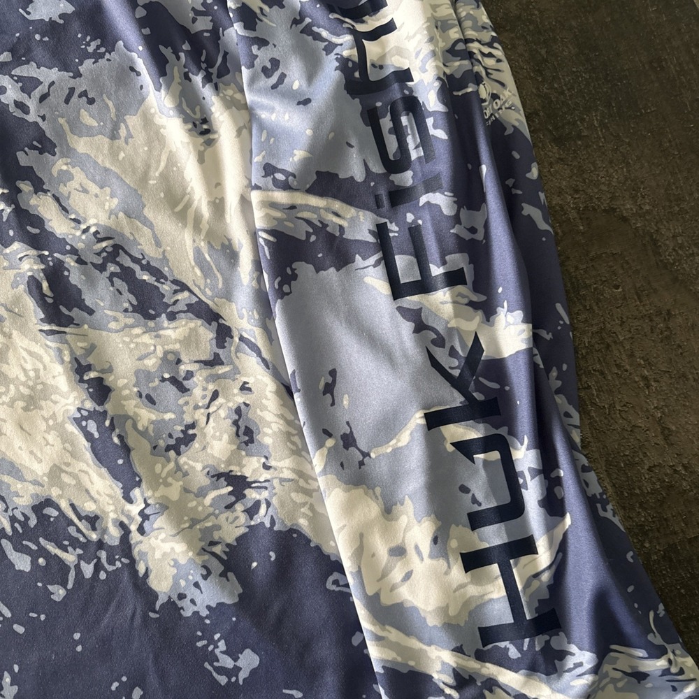 Huk Performance Fishing Hoodie Shirt Mens XXL Blue Camo Long Sleeve Outdoors - Picture 3 of 9